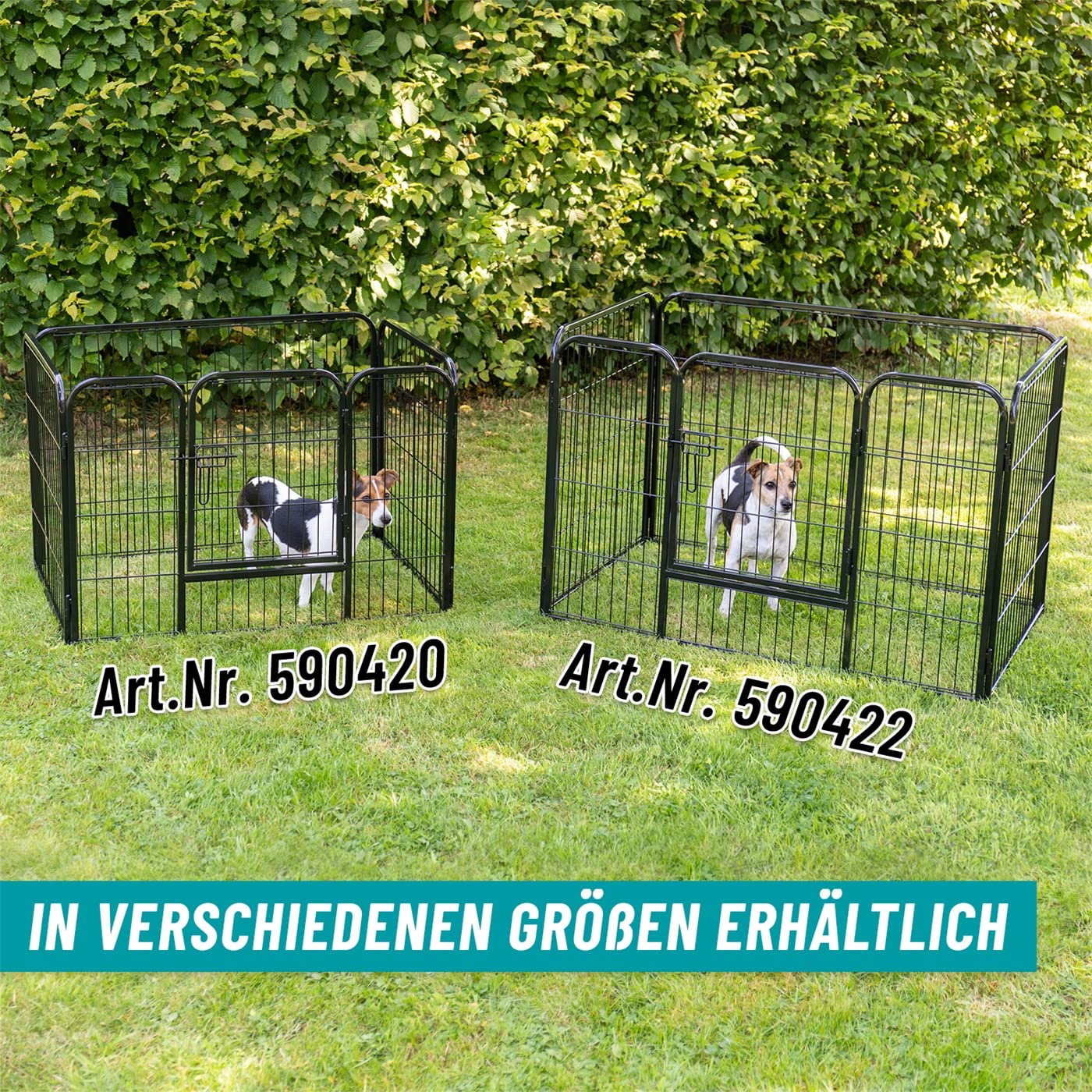 VOSS.PET Welpenauslauf XXL mit Bodenwanne, Welpengitter, Kleintier Freilaufgehege 108x73x70cm