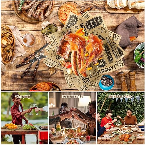 Miniatura 13 de 100 hojas de papel Deli de 12 x 12 pulgadas, hojas de papel encerado sin blanquear para alimentos, papel de envoltura resistente a la grasa