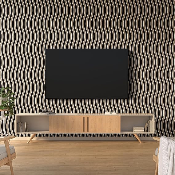 Wave Design Oak Decorative Wall Panel Wood Slat Panelling | Wooden 3D Slatted Acoustic Sound Absorbing Ceiling or Wall Slats (Wave (3 Pack))