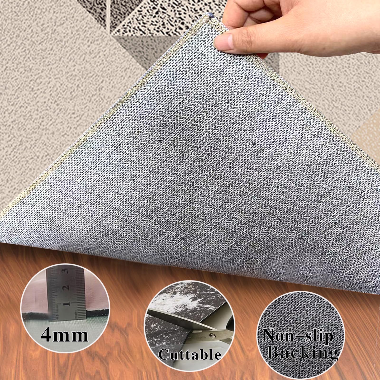 Tapis de Protection pour Les Sols, Tapis Chaise de Bureau, Tapis de Sol Bureau Tissu, Tapis de Chaise Polyvalent pour la Maison, Tapis de Protection en Carrelage, Tapis Ronde 90 cm