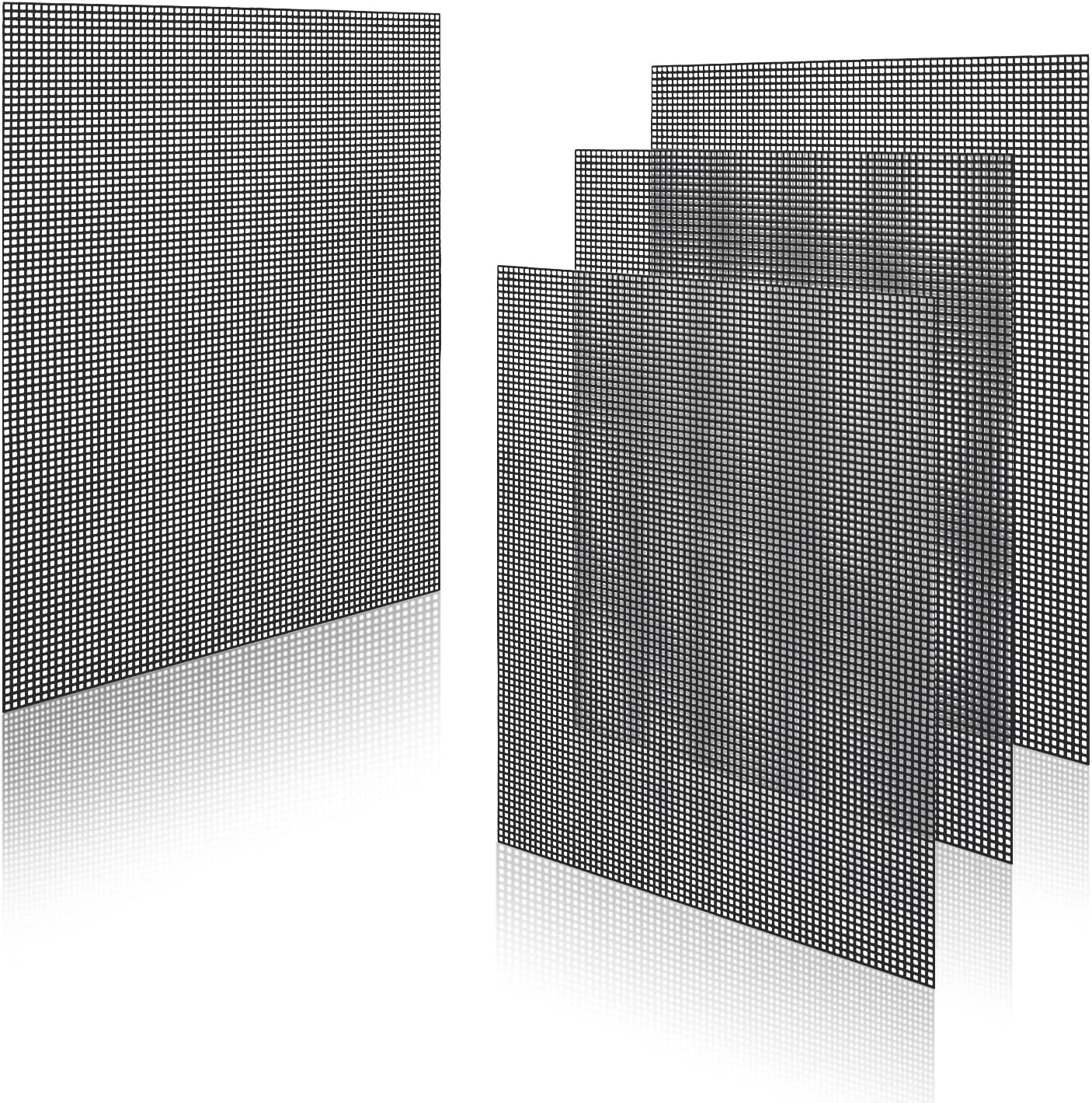 SAVITA 4 Sheets Plastic Canvas, 13x10.2inch 7CT Plastic Mesh Canvas Sheets for Embroidery Cross Stitch Plastic Aida Plastic Mesh Screen for Crafts DIY Crochet Projects (Black)