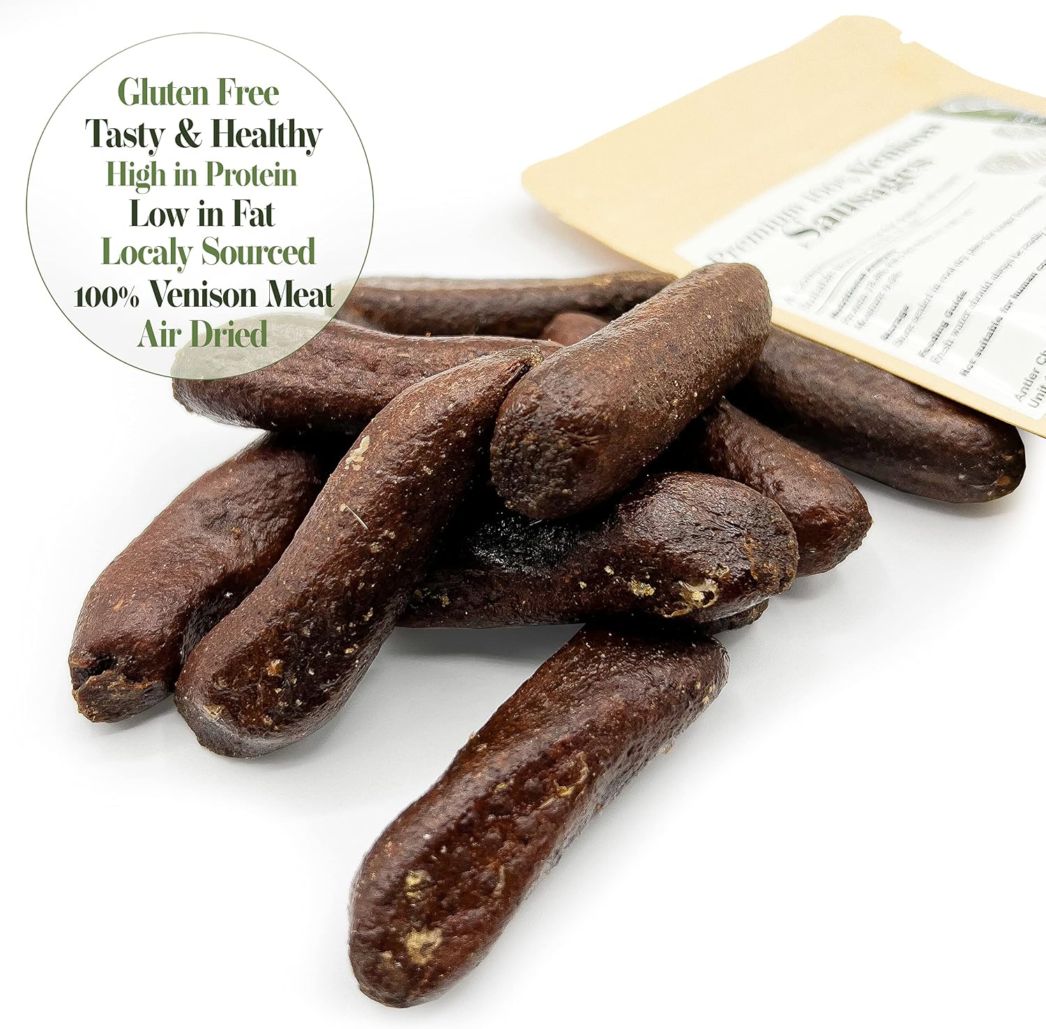 Wild Antler 100% Venison Sausages for Dogs Air-Dried Dog Treats, Single Protein, Grain & Gluten Free Training Snacks, UK Made, 150g - Image 3