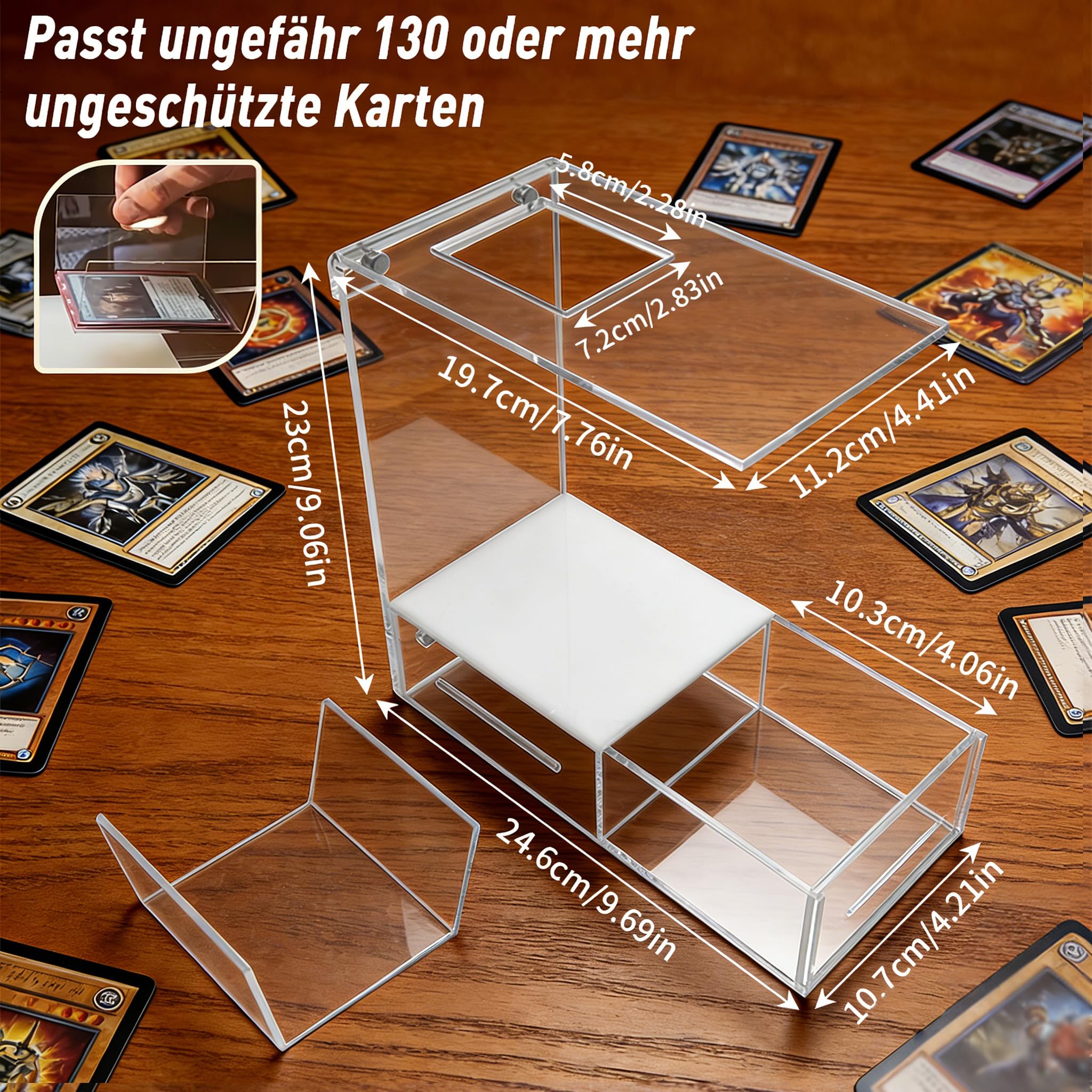 Acryl ScanBox für MTG | TCG Karten- Kompatibel mit ManaBox und Anderen Scanner-Apps, Schnelles Scannen und Preisauskunft von Magic Karten（unsleeved und Sleeved）