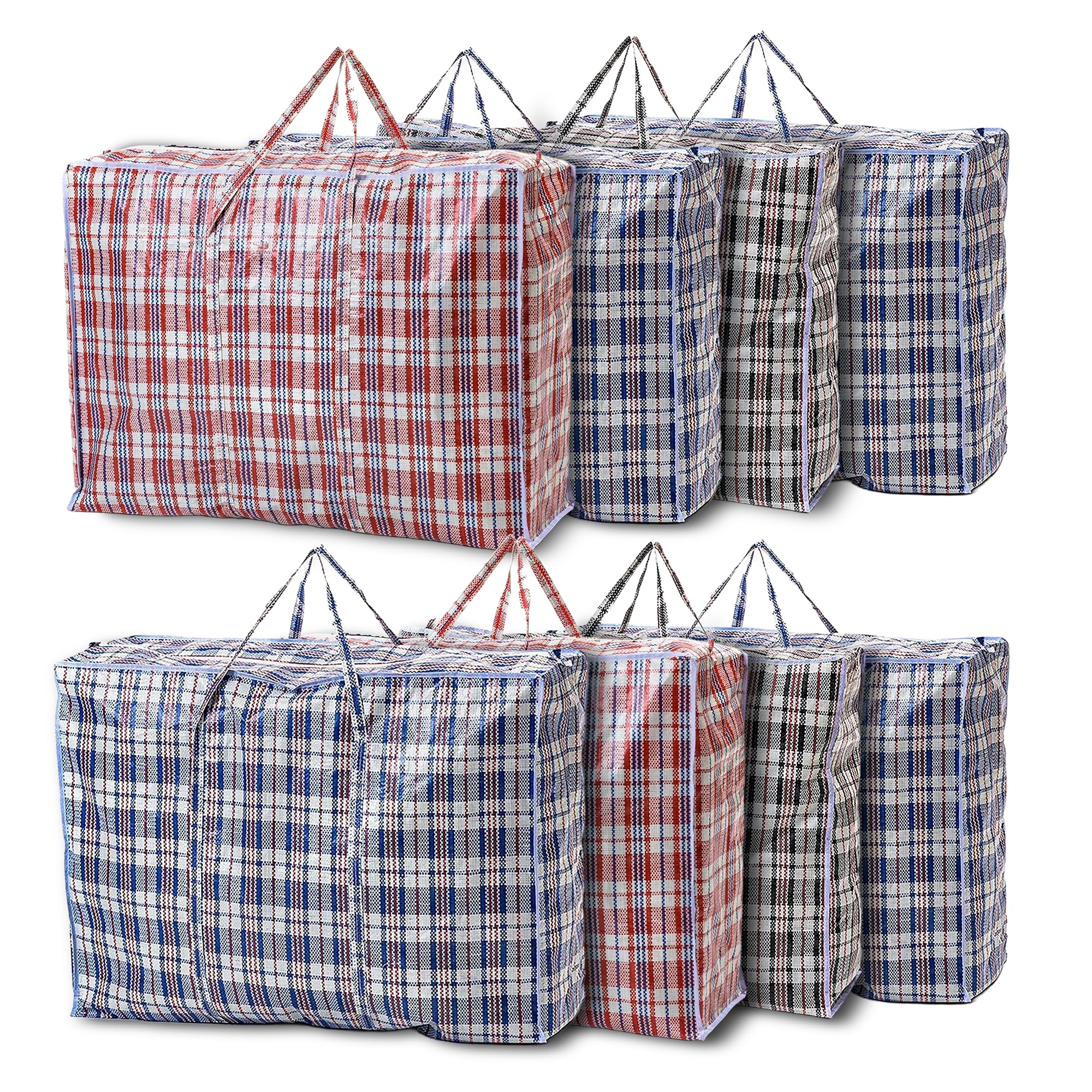 VIROSA Extra Large Laundry Bags Pack of 8 – 80 x 60cm (80L) Strong Reusable Zip Storage Bags for Laundry, Moving House, Shopping, Bedding, Clothes, Duvets and Household Organisation — image 1
