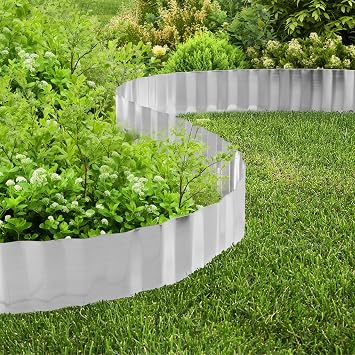 Metal Edging for Landscaping - 6.25in x 16.5ft Flexible Corrugated Galvanized Steel Landscape Edging - Garden Edge Border for DIY Flower Beds Tree Rings or Lawn Boarder by Pure Garden (Silver)