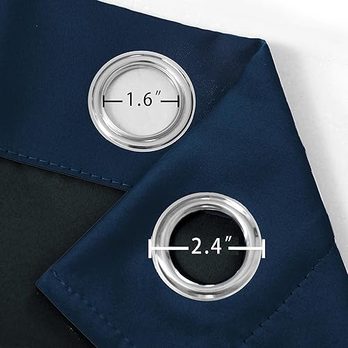 Miniatura 6 de LEMOMO Cortinas 100% opacas de 66 x 84 pulgadas, 2 paneles de oscurecimiento con aislamiento térmico para dormitorio