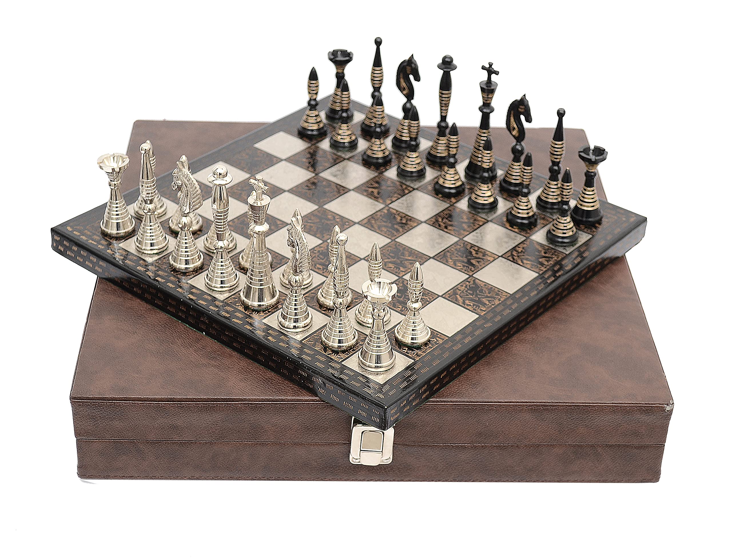 Amazon.com: Guruji Divinity Collectible Tribal Art Brass Chess Set in a  Free Storage Box. (12 X 12 in) : Toys & Games