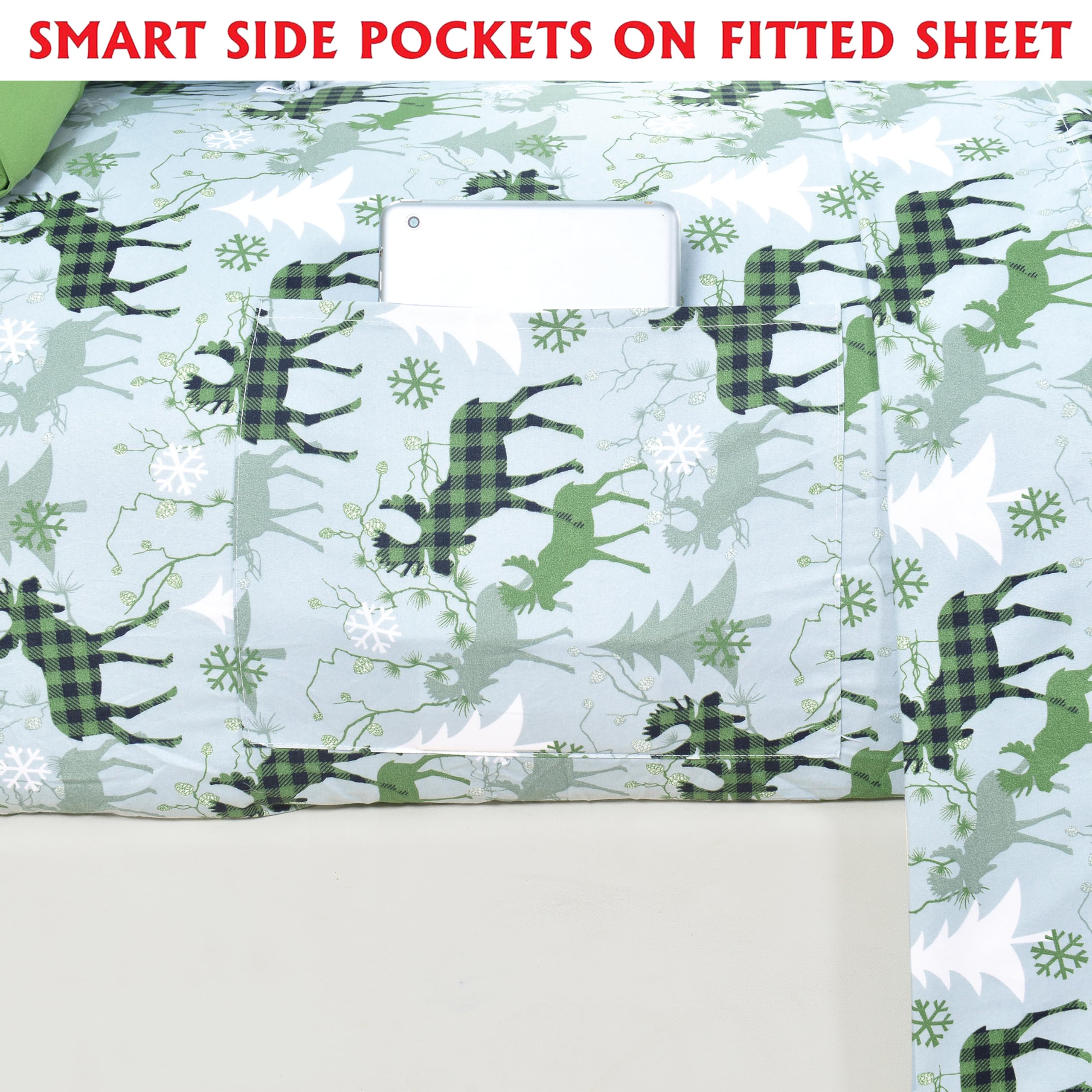 Elegant Comfort Luxury Soft Bed Sheets Holiday Pattern 1500 Premium Hotel Quality Microfiber - Image 3