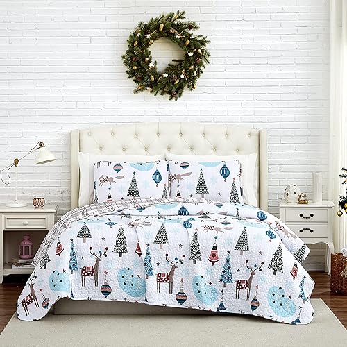 Miniatura 3 de Southshore Fine Living, Inc., Juego de ropa de cama suave de 2 piezas con fundas acolchadas, diseño de bosque navideño, tamaño individualindividual