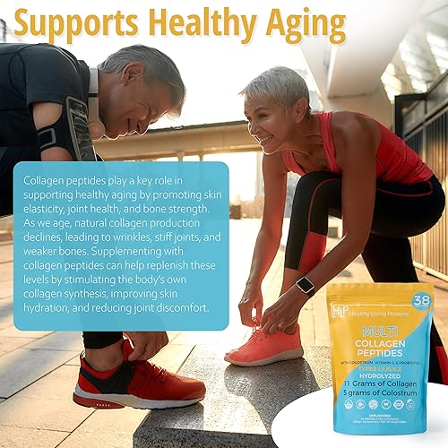 Miniatura 8 de Suplemento de colágeno HLP para una mejor absorción y apoyo inmunológico, polvo de péptidos de colágeno múltiple con calostro, mejora la fuerza, el
