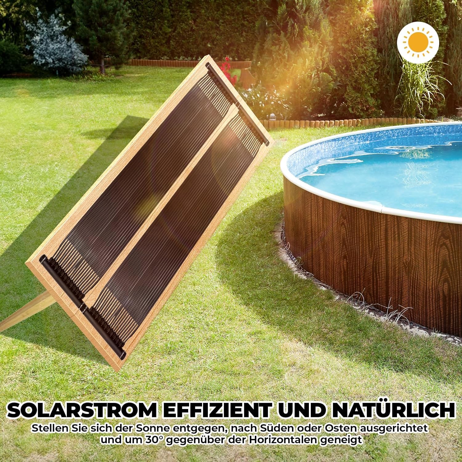 tillvex Pool Zonnecollectorset, 76 x 300 cm, zonneverwarming tot 12.000