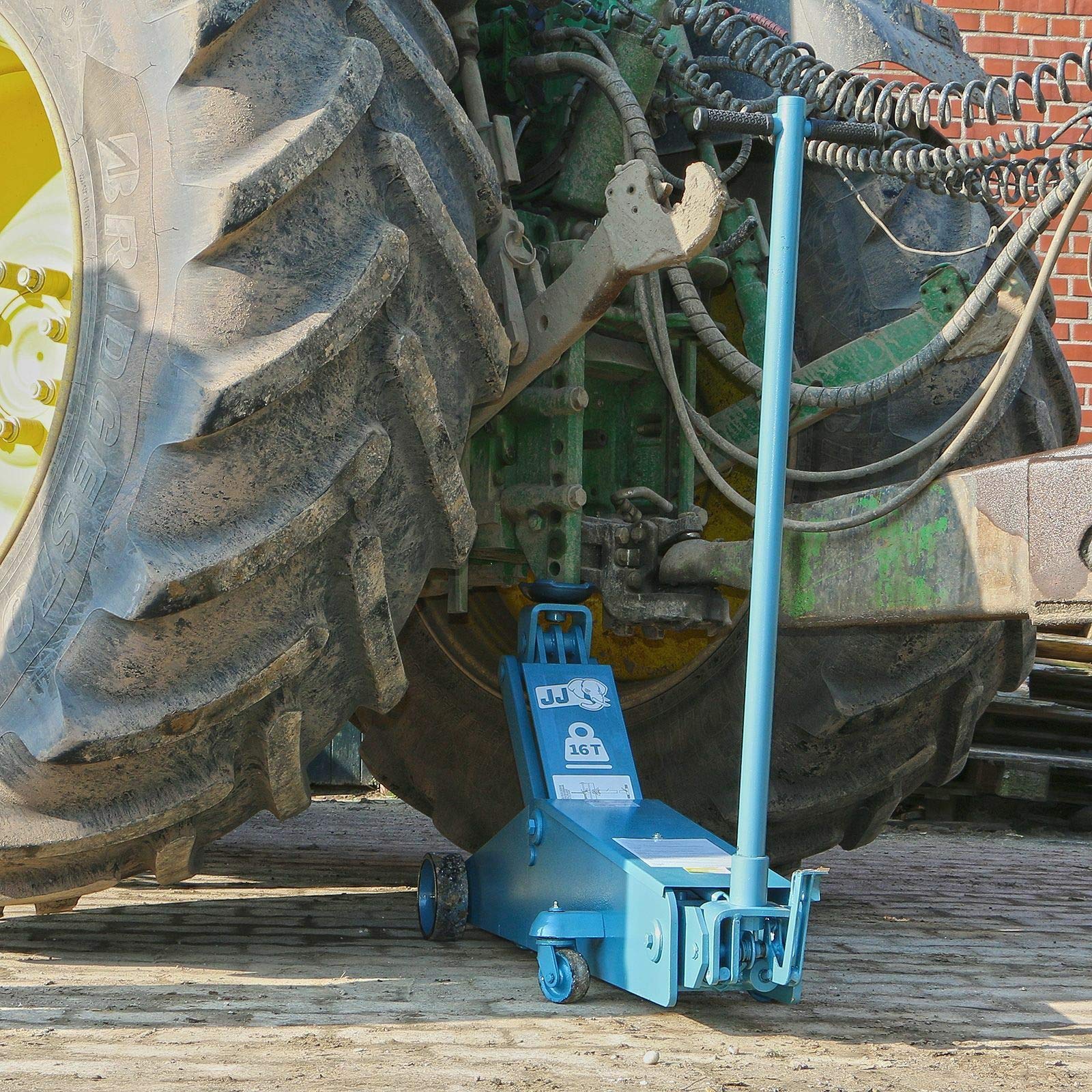 JJ® Hydraulischer Rangierwagenheber 16 Tonnen Hubhöhe 205-700 mm Hydraulik- Wagenheber 16.000 kg LKW Traktor Wohnwagen