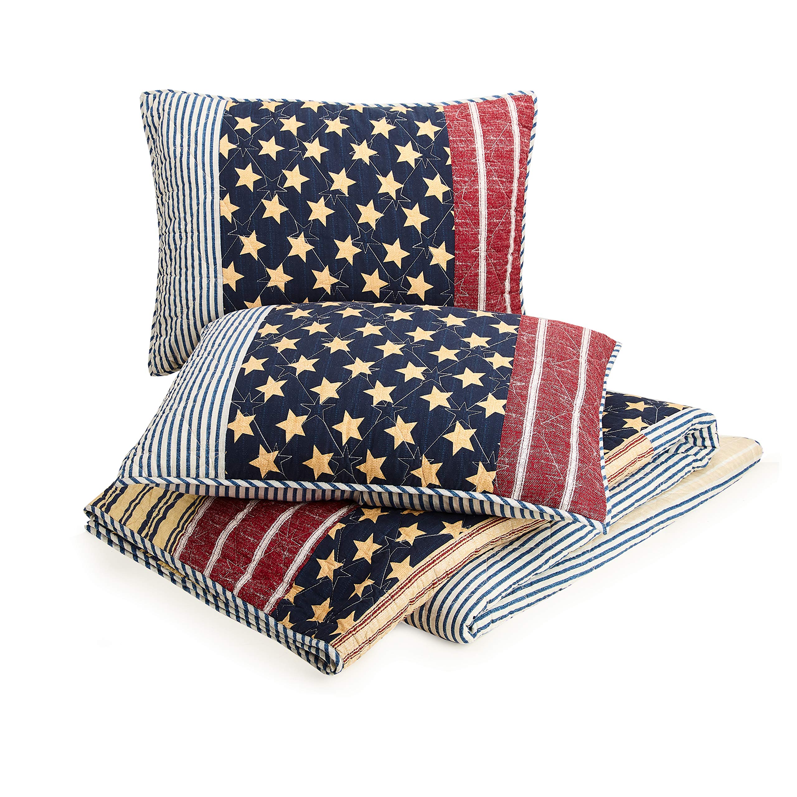 Modern Heirloom Collection Heirloom Americana 3-Piece Quilt Set - King, Multicolor