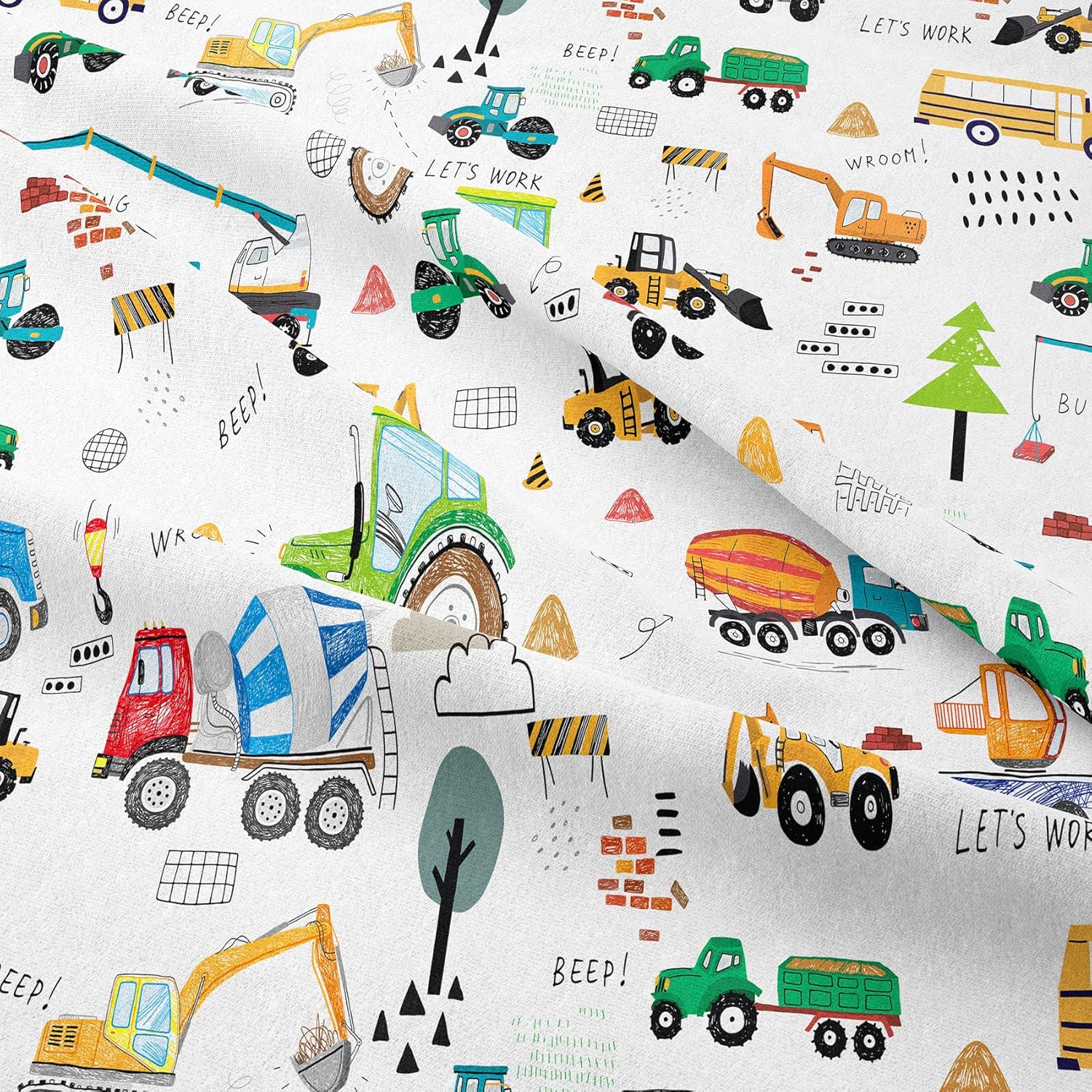 Peopleareok Construction Comforter Set Twin (68x86 Inch), 2 Pieces Construction Excavator Tractor Bedding Sets for Boys Toddler Children, Super Soft Microfiber Comforter with 1 Pillowcase - Image 8