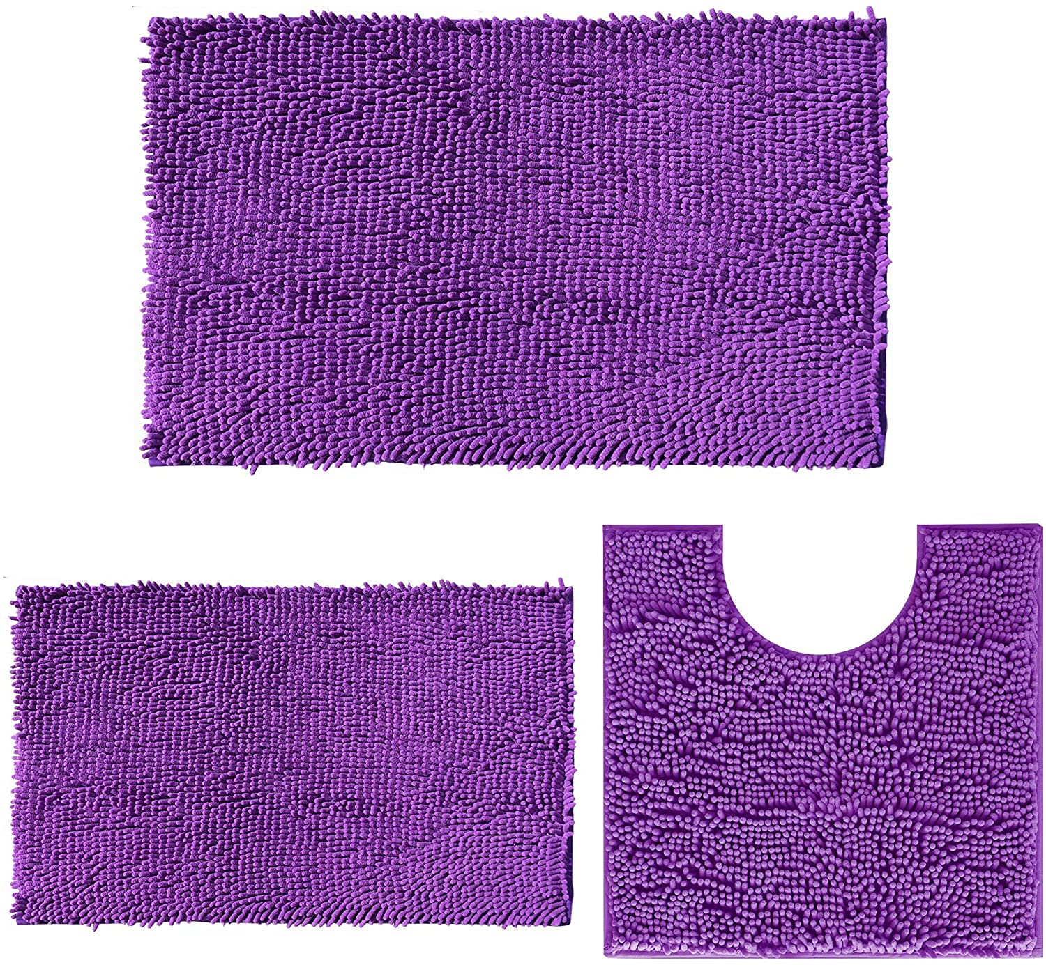 Enyhom Set di 2 tappeti da bagno antiscivolo in microfibra assorbenti