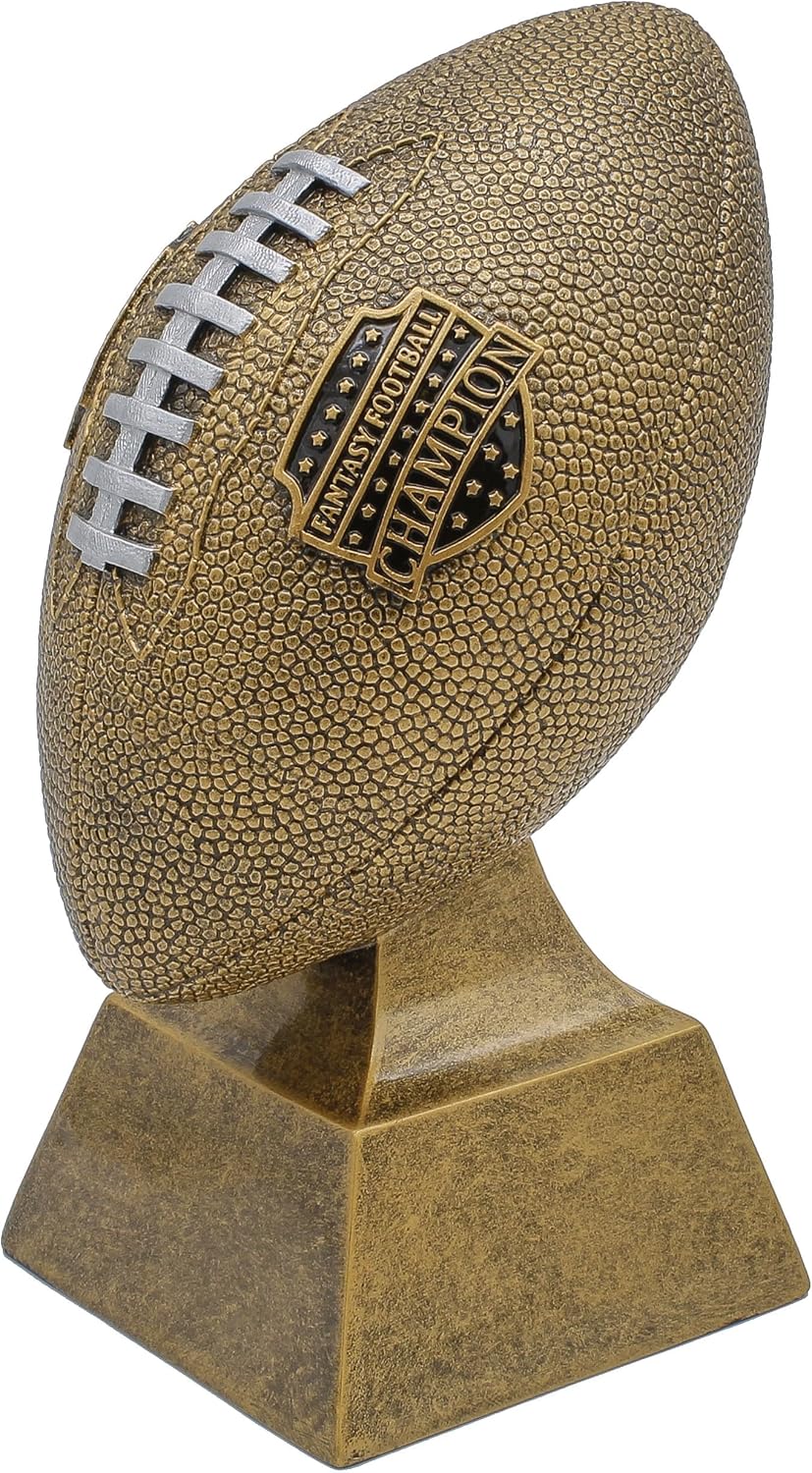 Decade Awards Fantasy Football Champion Trophy, Gold or Silver / 6 or 12 Inch Tall - Engraved Plate on Request
