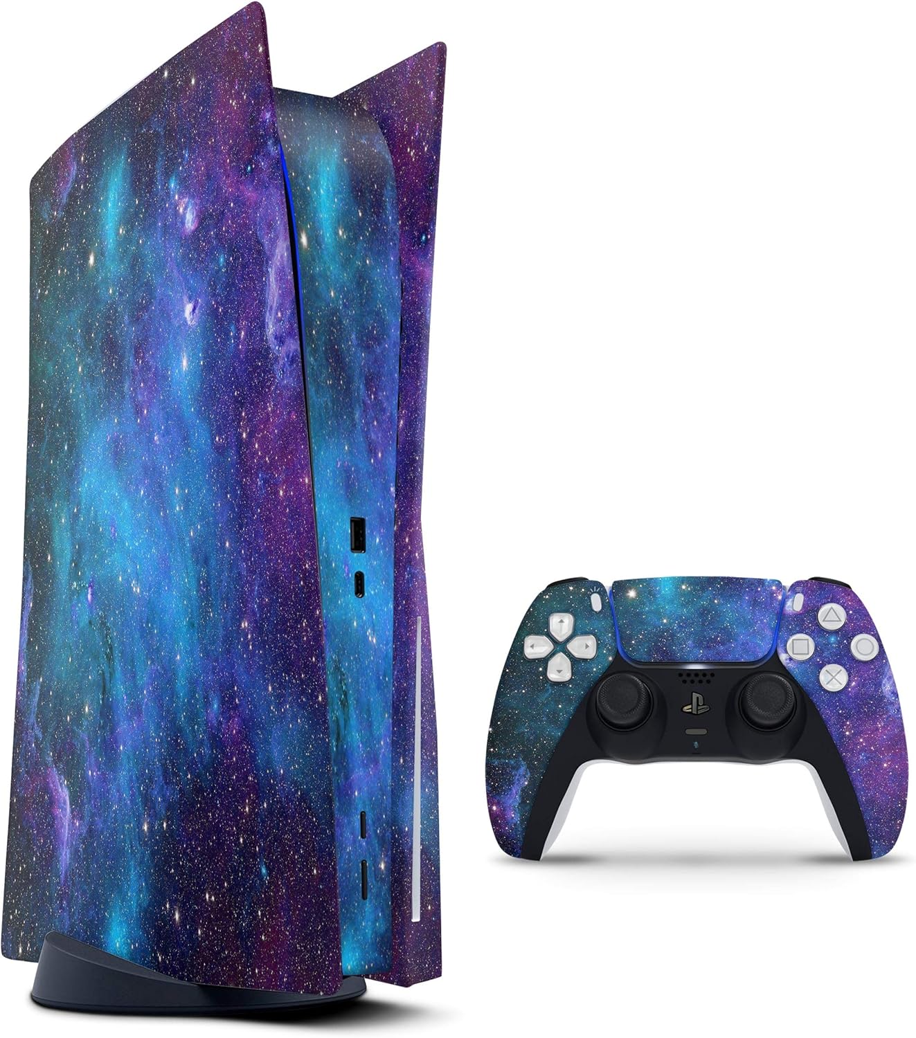 Design Skinz Azure Nebula - Full-Body Cover Wrap Decal Skin-Kit Compatible with The Sony Playstation 5 Console (Disc Drive)