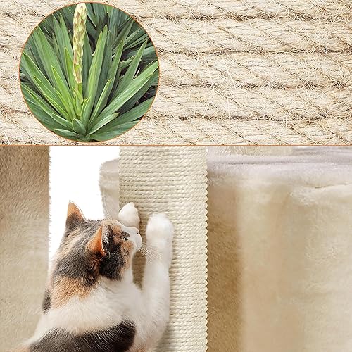 Miniatura 8 de Topeakmart Torre de árbol para gatos de interior, centro de actividades de árbol para gatos de 34.5 pulgadas con condominio y poste rascador, torre