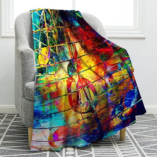 Miniatura 7 de Jekeno Manta negra con diseño de guitarra eléctrica, rock roll, suave, cálida, acogedora, para amantes de la música, regalo para adultos, 50 x 60