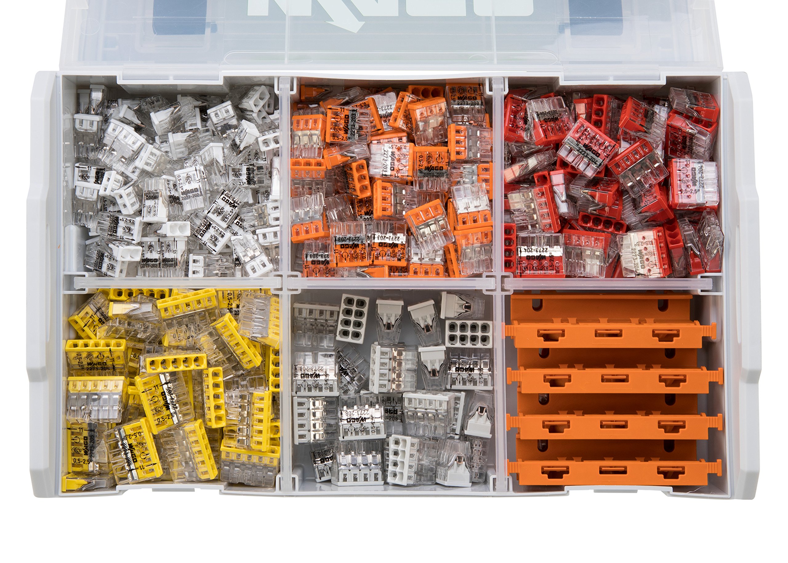 WAGO Original-Set, L-Boxx Mini, Verbindungsdosenklemmen, 887-953 (404 Teile) & WAGO Klemme, 2-Leiter, Verbindungsdosenklemme, 2273-202 (100 Stück)