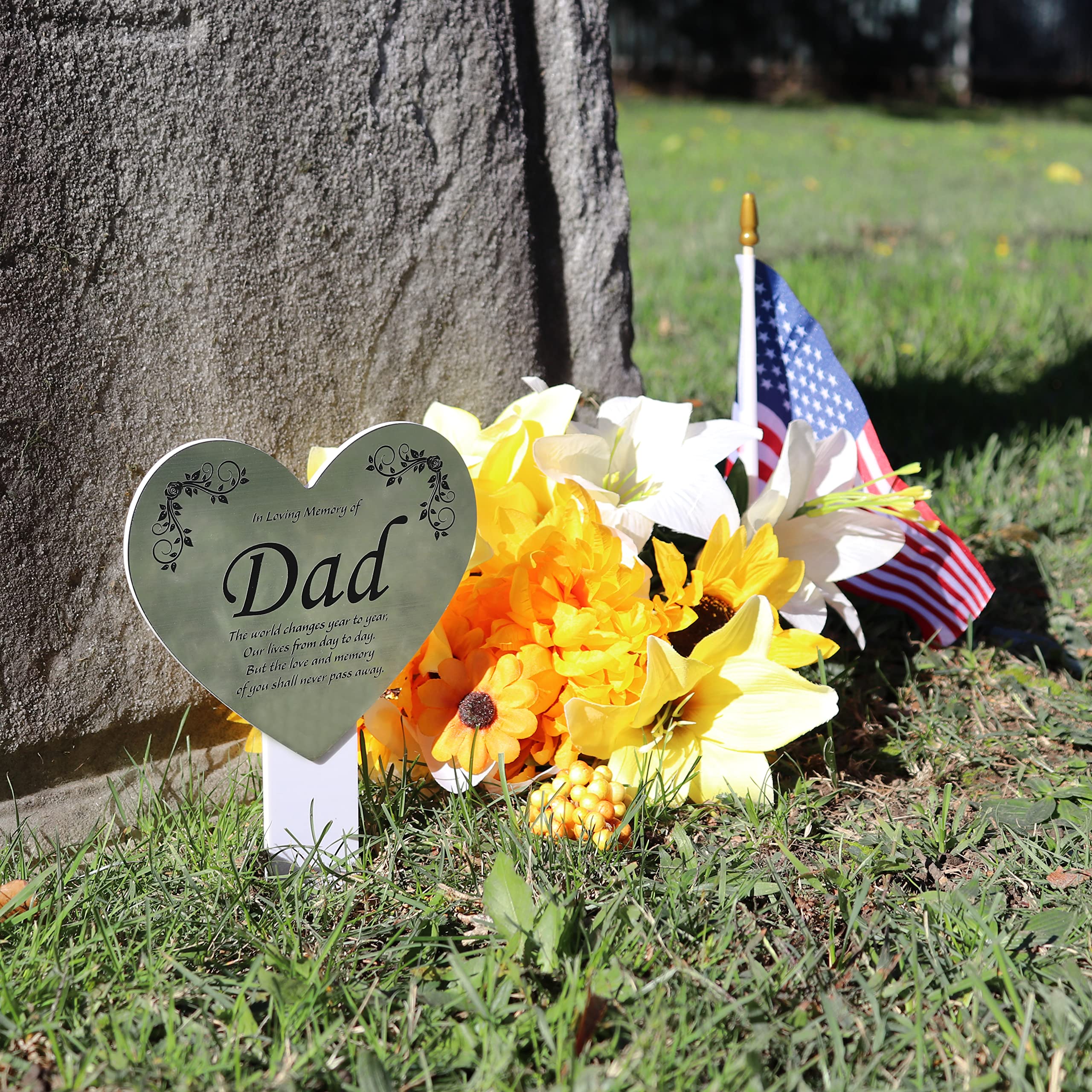 Memoria En Padre Día Impermeable Tumba Tarjeta Y Con