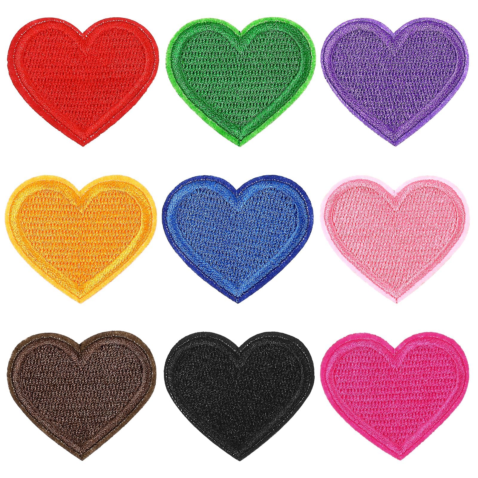 27 Pcs Patch for Clothes, Iron On Patches for Torn Clothes, Heart Embroidered Fabric Stickers, Heat and Bond Adhesive, DIY Fashion Accessories for Teens and Young Adults-image-42