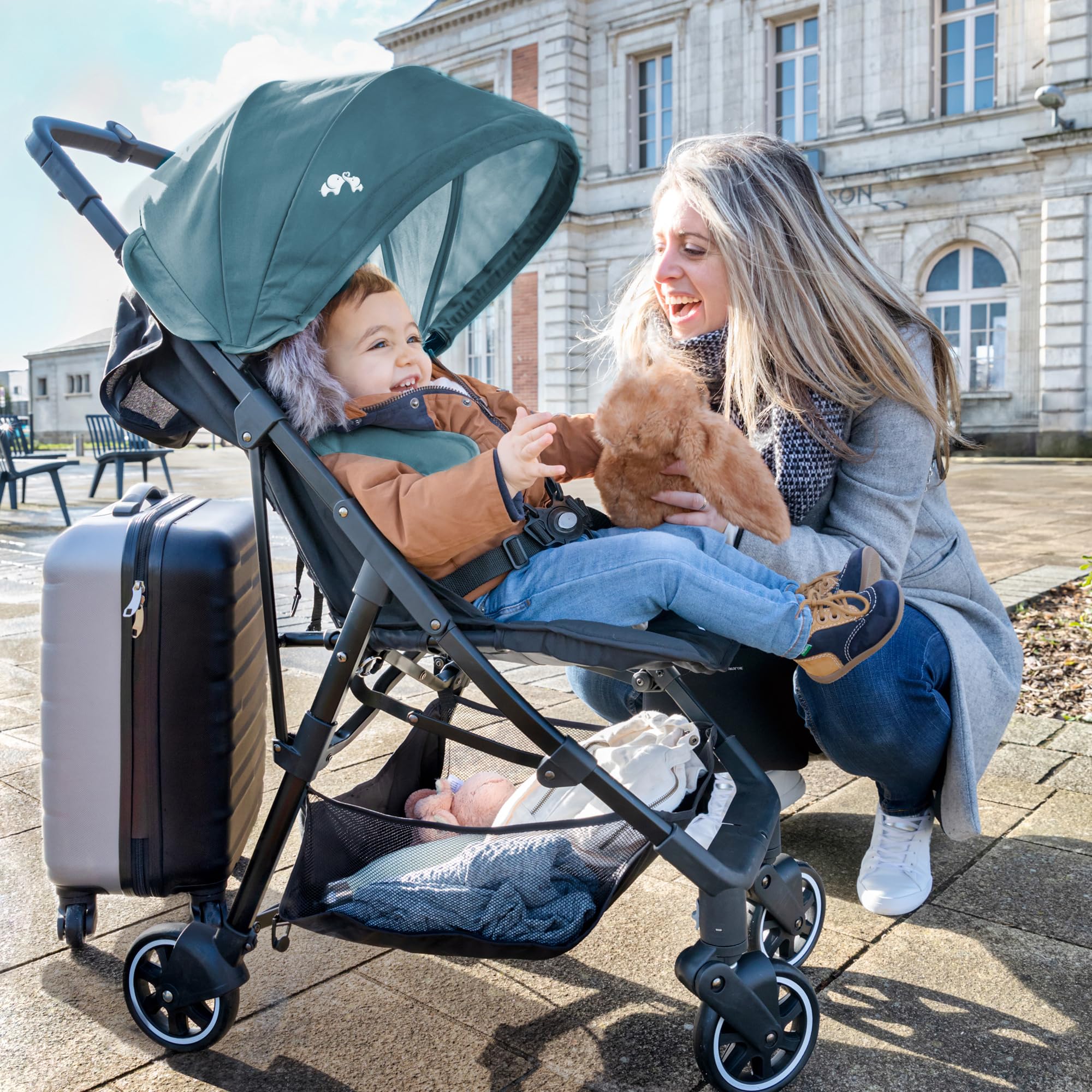 Bebeconfort Teeny 3D, poussette canne ultra compacte, poussette légère, de la naissance jusqu'à environ 4 ans, jusqu'à 22 kg, Tinted Grey