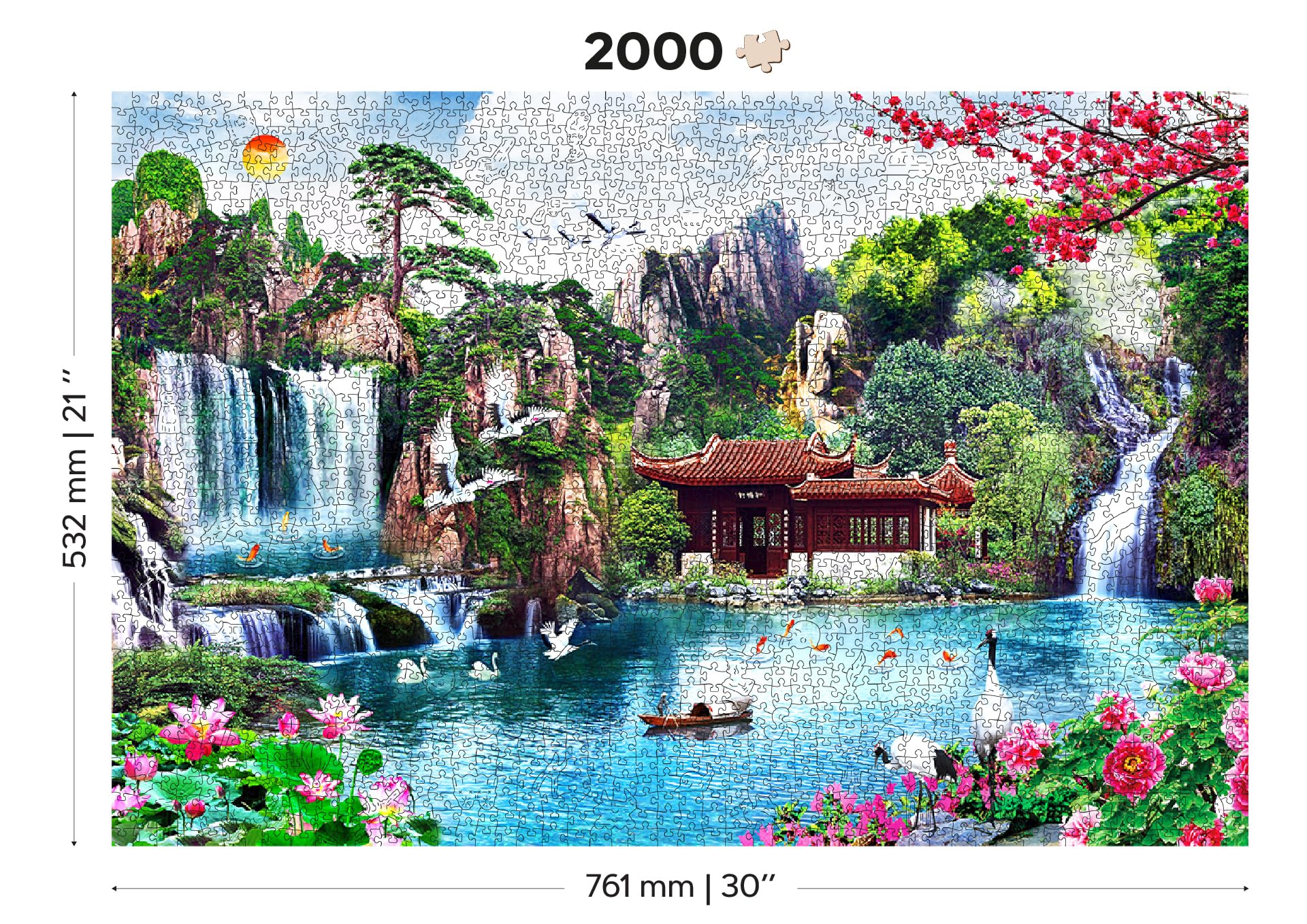 Wooden.City 2000 Elementów Drewniane Puzzle - Zabawka I Unikalne Puzzle Dla Dzieci I Dorosłych - Piękna Układanka Z Układanką Z Niezwykłymi Kawałkami Zwierząt - Puzzli - Idealny Prezent Urodzinowy