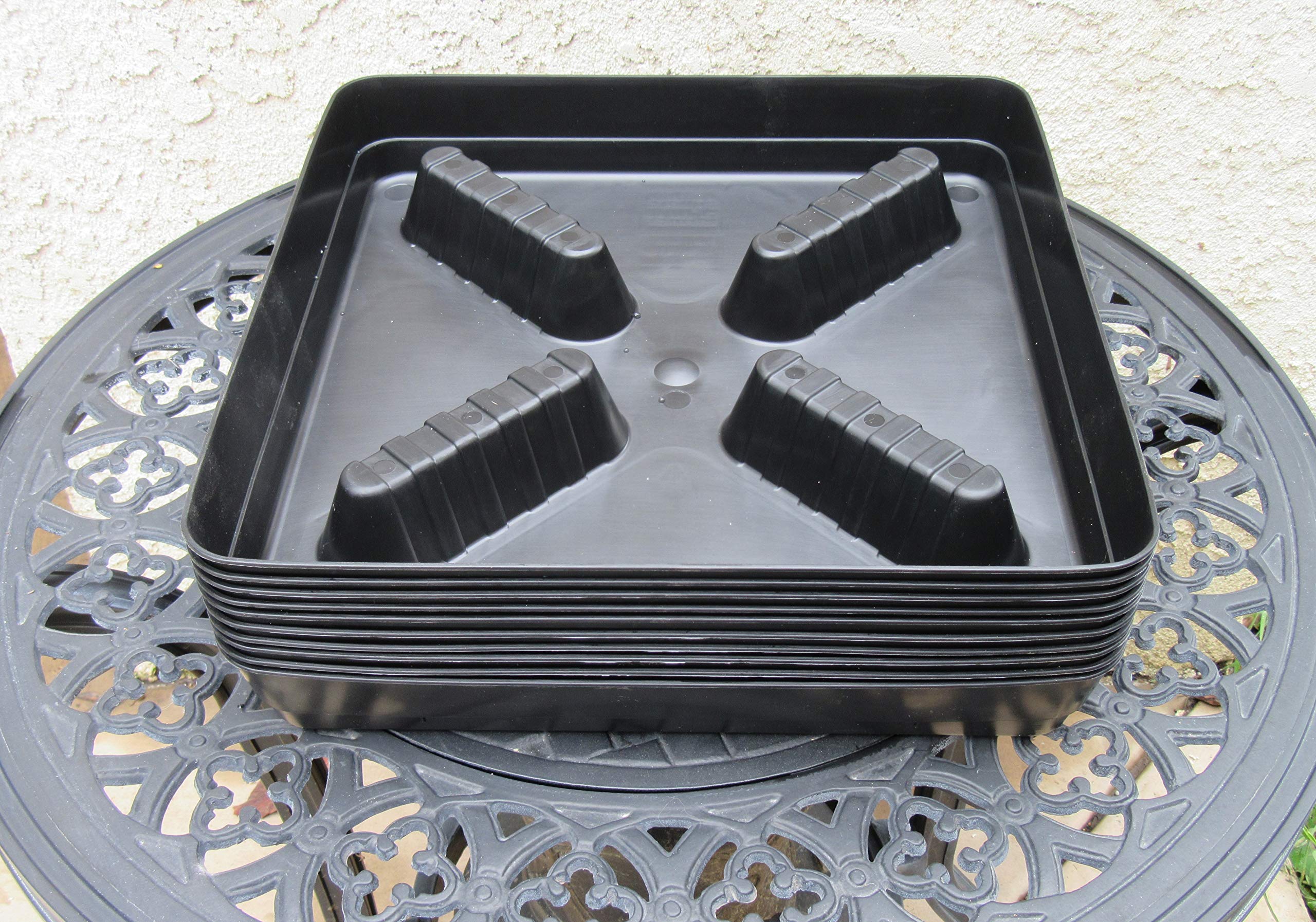 Buy square farmer Black Plastic 10inch drip Tray Drain Table Saucers