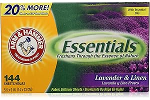 Arm & Hammer Essentials Dryer Sheets: Experience Lavender & Linen Freshness