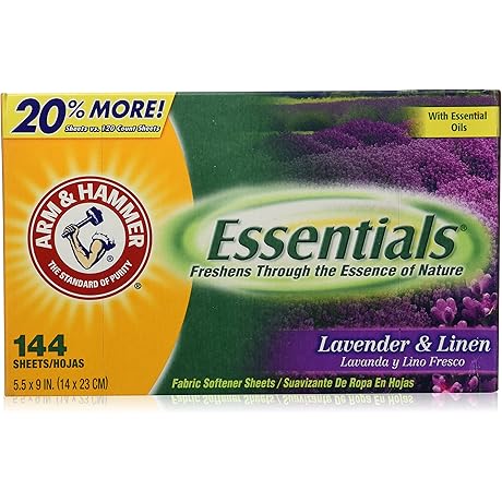 Arm & Hammer Essentials Dryer Sheets: Experience Lavender & Linen Freshness