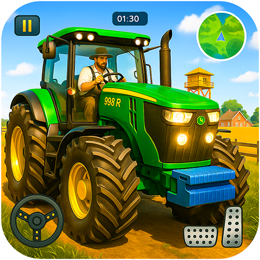 Trecker Simulator Spiele - Realistischer Landwirtschafts Simulator mit Traktor Harvester & Truck - Bauernhof Spiel für Farming Simulation & Transport