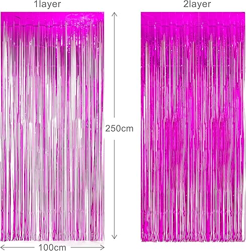 Miniatura 56 de Foil Fringe Curtain Christmas Party Decorations - Red Metallic Tinsel Photo Booth Backdrop Party Steamers Curtains for Christmas New Years