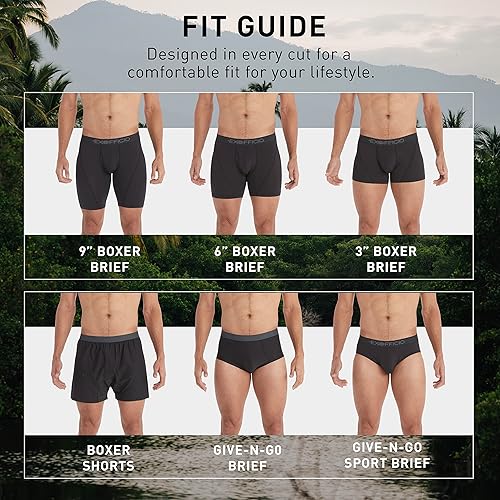 Miniatura 6 de ExOfficio Give-N-Go 2.0 - Calzoncillos tipo bóxer deportivos de malla para hombre de 3 pulgadas, ropa interior de viaje ultraligera con ajuste