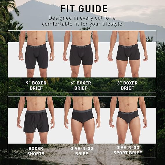 ExOfficio Men's Give-N-Go 2.0 Sport Mesh Boxer Brief 3 - Ultralight Travel Underwear with Snug Active Fit & Lower Rise