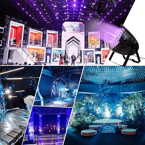 Vista 14 de BETOPPER Luces DJ DMX activadas por sonido, 54 x 3 W LED par luces RGB luz de escenario DMX, iluminación DJ Par para iglesia, concierto, boda