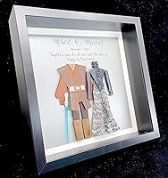 Vista 2 de Personalized Star Wars Wedding Gift, Paper First Anniversary Gift, Star Wars Valentine's Day Gift, Star Wars Bride & Groom Frame Star Wars Custom