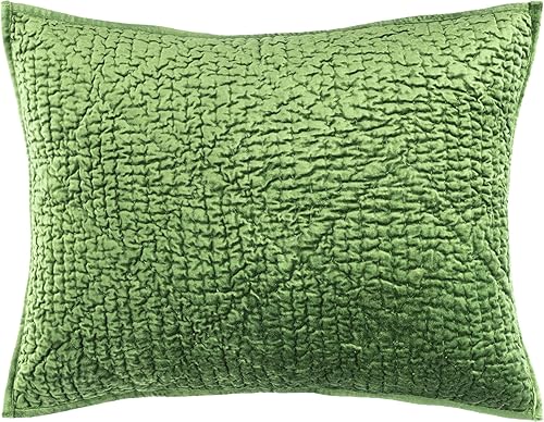 Miniatura 4 de Parisienne - Funda acolchada de terciopelo Evergreen, tamaño europeo, patrón sólido verde