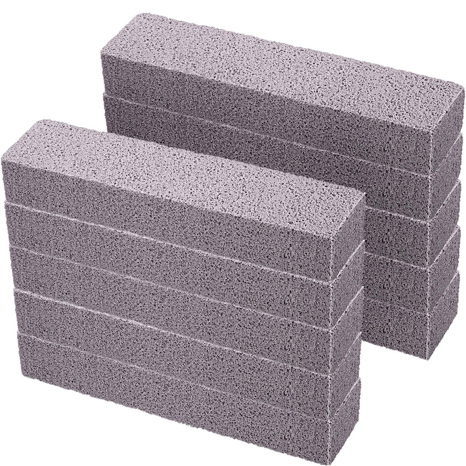 Pumice Sticks Pumice Scouring Pad for Cleaning, Grey Pumice Stick Cleaner for Removing Toilet Bowl Ring, Bathroom, Household, Kitchen, Spa, Pool, Household Cleaning, 5.9 x 1.4 0.9 inches (10