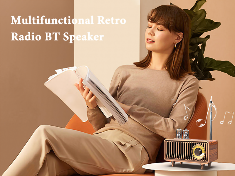 Amazon.com: COLSUR Retro Bluetooth Speaker, Vintage Radio, bass