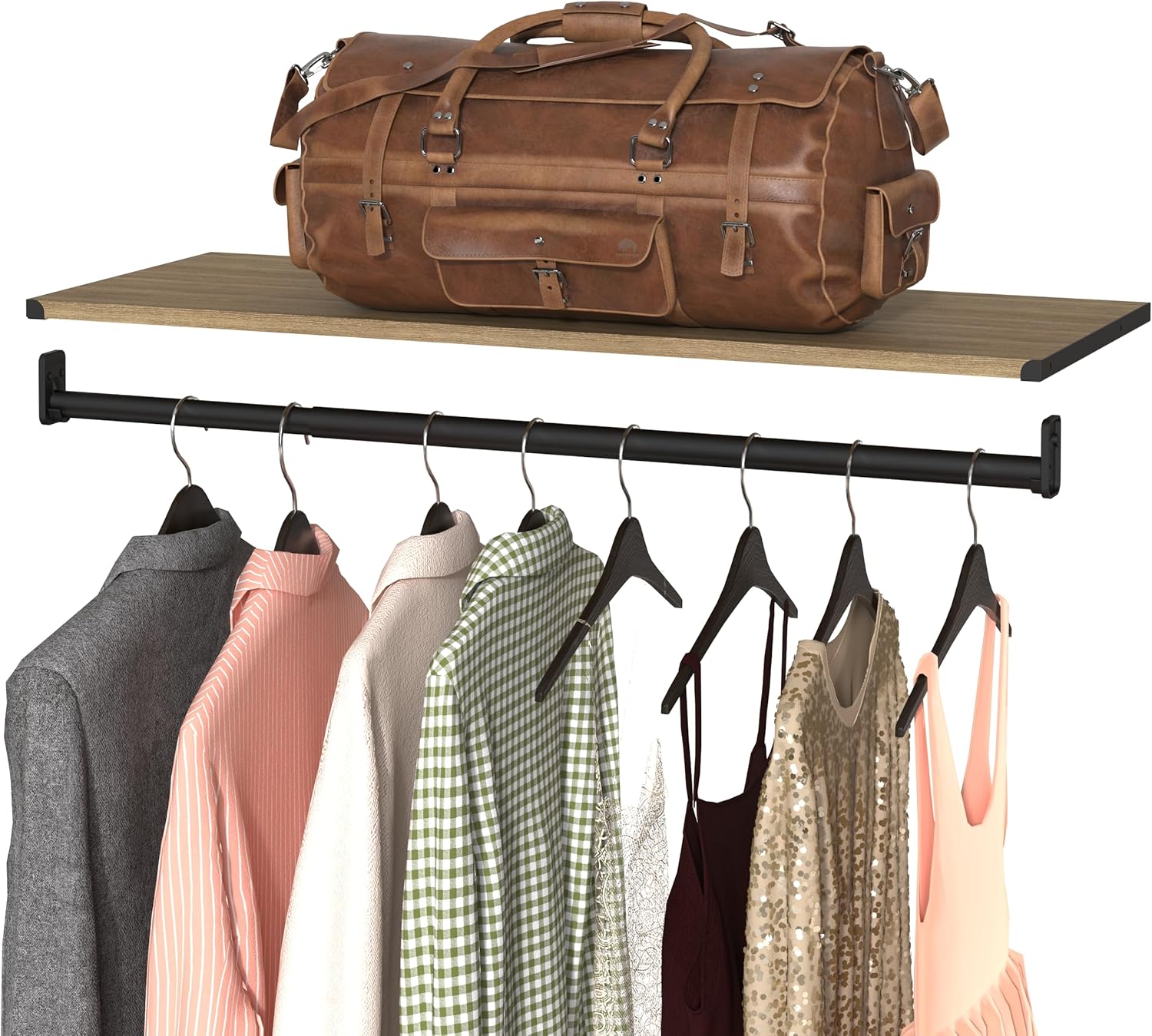 ClosetMaid Modular Storage Shelf and Hang Rod Kit, Sand