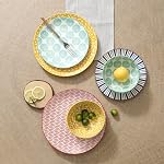 Selamica Ceramic Dinnerware Sets, 12-Pieces Plates and Bowls Sets, Scratch Resistant Dishes set for 4, Dishwasher & Microwave Safe, Assorted Colors