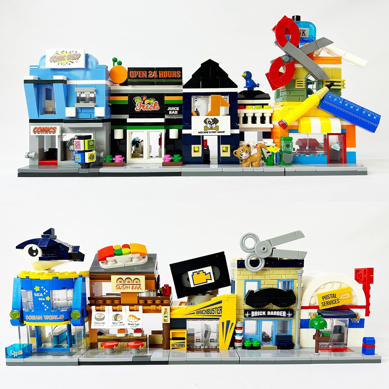 Brick Loot Exclusive Mini City Comic Book Shop - Custom Designed 158 Piece Model - Compatible with Lego and Other Major Brick Brands
