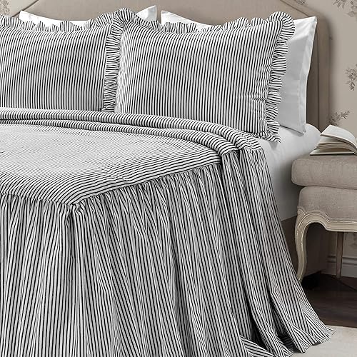 Miniatura 2 de Lush Décor - Juego de Cubrecama con falda de volantes para cama sencilla, estilo Shabby Chic, juego de 2 piezas