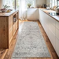 Vista 1 de Bloom Rugs - Alfombra caminera Caria lavable, antideslizante, de 3,05 m, color marfil/gris/caramelo tradicional, para entrada, pasillo, baño