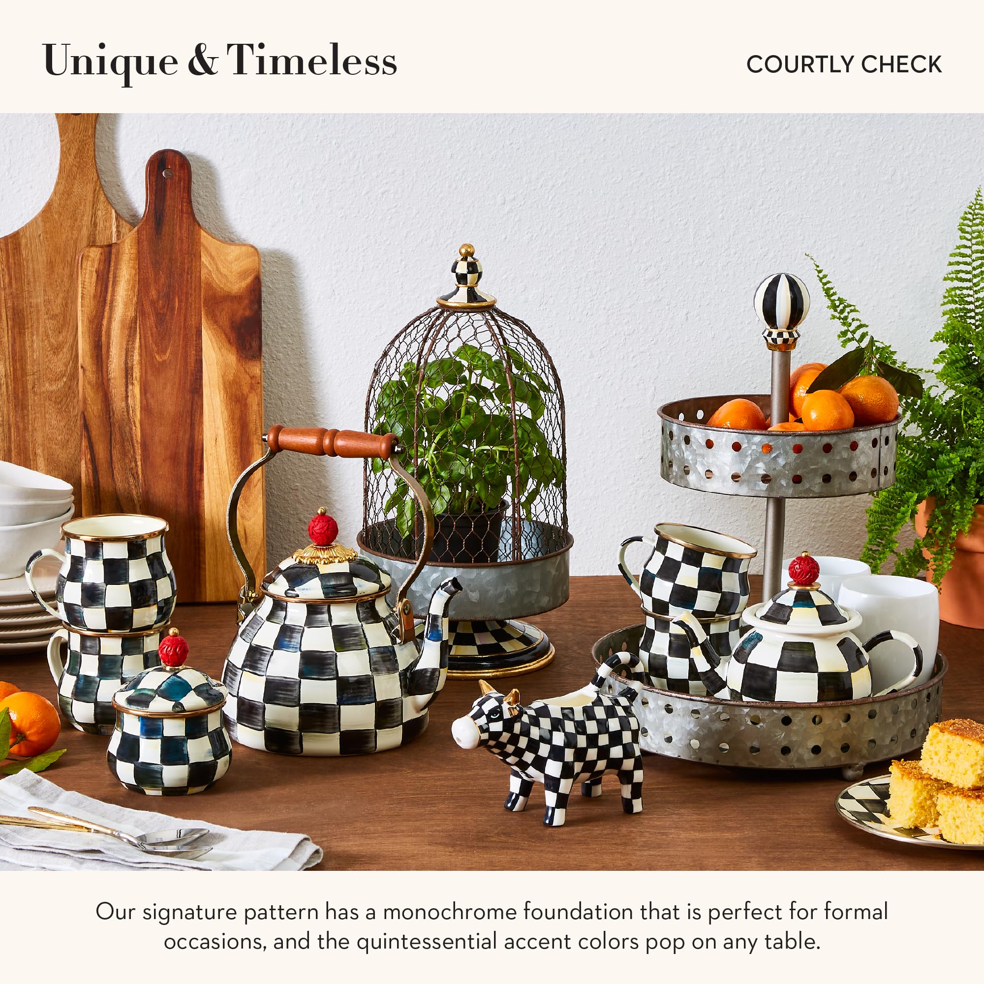 Amazon.com | MACKENZIE-CHILDS Enamel Creamer and Sugar-Bowl Set