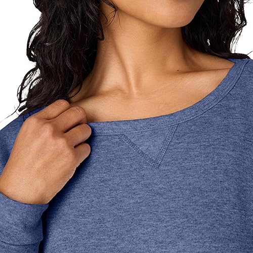 Miniatura 4 de Hanes Sudadera de cuello redondo para mujer, sudadera de forro polar Ecosmart con muesca en V, sudadera para mujer