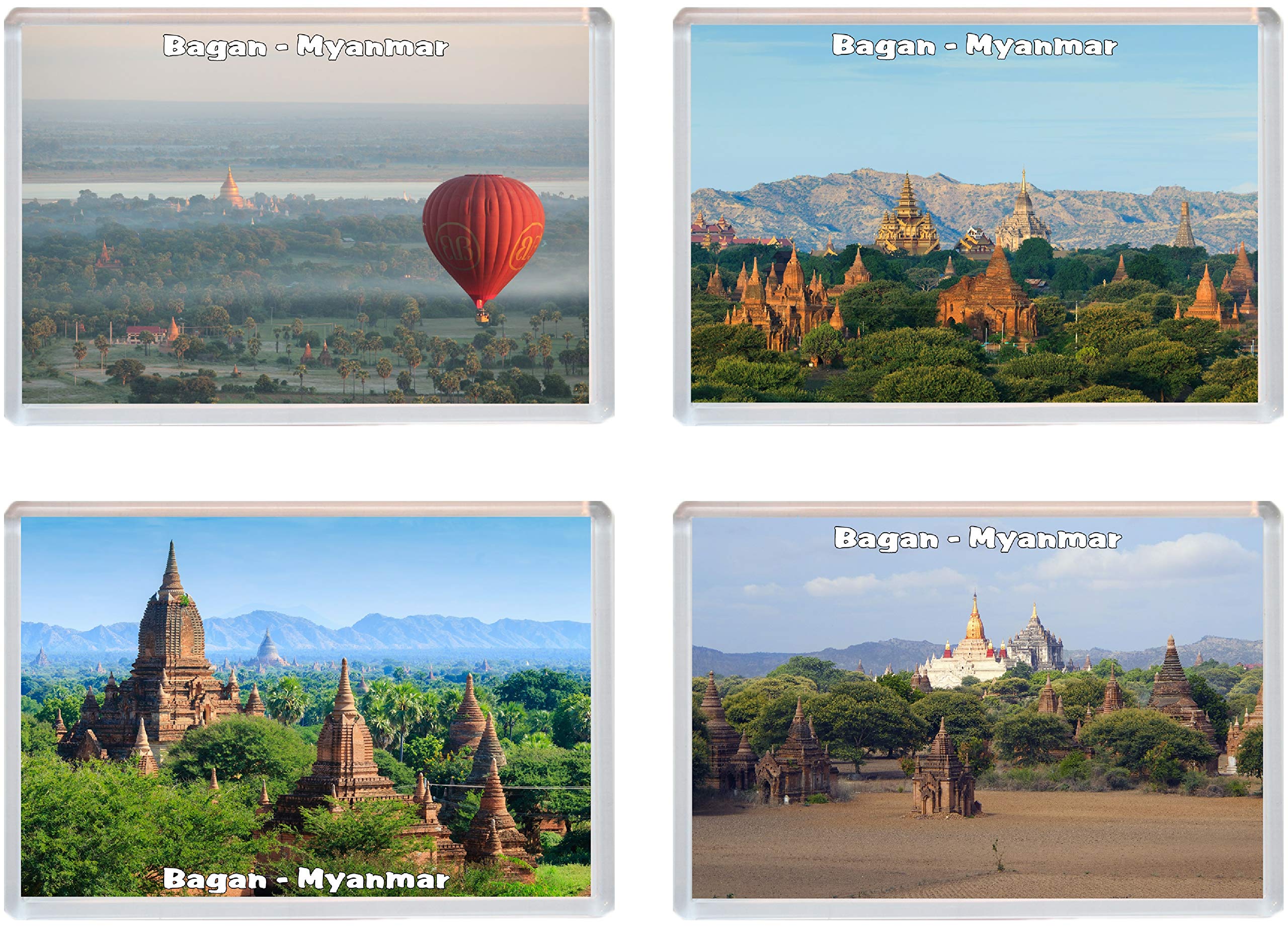 Baked Bean Store Bagan - Myanmar (Burma) - 4 Pack - Jumbo Fridge Magnet/Magnets Gift/Souvenir/Present
