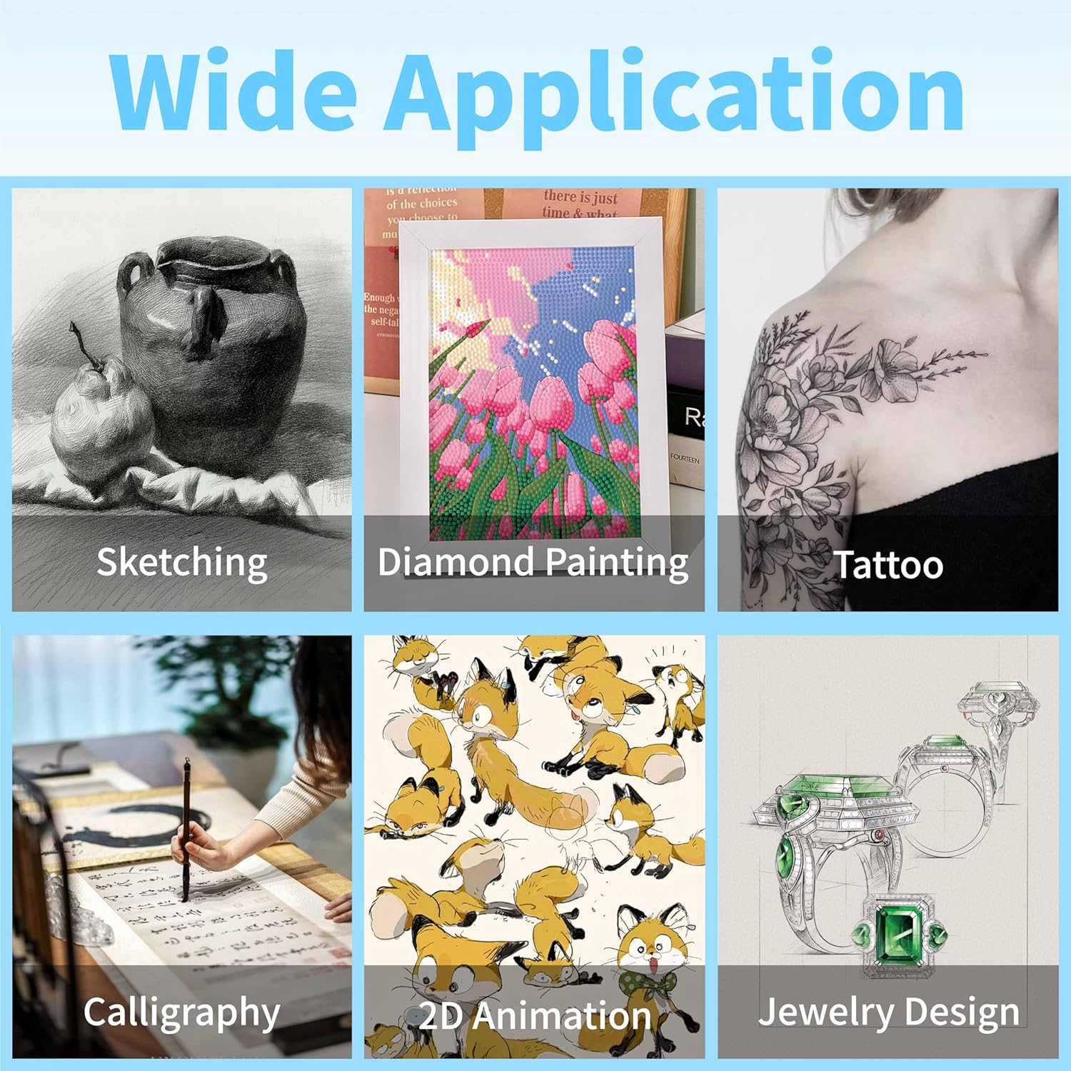 Mlife A3 LED Light Pad Kits-Large Tracing Light Box Diamond Painting Light Board Kit, Diamond Art Painting Accessories for DIY Diamond Art Craft with Bead Storage Container,Pens,Stand