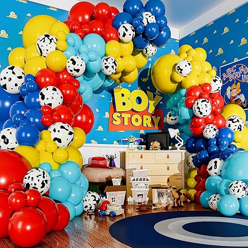 Miniatura 5 de Kit de guirnalda y arco de globos de Toy Story todo en 1 para decoración de fiesta de cumpleaños y baby shower, globos de látex con patrón de vaca